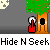 Animated sequence showing a character in red clothing interacting with trees, displaying text bubbles and changing poses across frames.