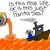 Animated icon shows a cartoon ship pouring orange liquid into a body of water with a character in blue, while text reads 'Is this the end of the world as we know it?'