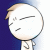 A cartoon character with light brown hair and a white body shows emotional expressions including tears, blushing, and hand gestures against dark blue backgrounds.