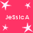 A static image with a bright pink background featuring white star shapes and repeated text "JeSSlCA" in pixelated font.