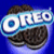 Animated Oreo-themed icon with blue background showing cookies and stylized text, transitioning to black background with white pixelated text.