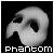 A grayscale animated icon of a stylized skull with dark eye sockets and nasal cavity, featuring changing text and heart symbols in the top-left corner.