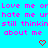 Cyan background with repeated pink text and red pixel hearts, no visible animation changes.