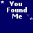 Blue background with white text "You Found Me" and scattered stars, each frame showing different star positions.