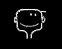 Two static frames of a pixelated buddy icon showing a smiling face and then a mouth opening to reveal a white rectangle.