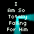 Pixelated text repeats 'I Am So Totally Falling For Him' in white on black background with cyan light trails forming a frame.