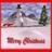 Static 48x48 pixel icon with red border showing a snowy winter scene featuring two snowmen, a green tree, and pinkish ground elements under a purple-blue sky.
