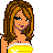 Animated contact sheet showing a pixel art character in various poses with repeated text elements on yellow background.