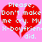 Red broken heart with white text on pink background, repeated side-by-side.