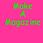 Four identical pixelated green text 'Make A Magazine' layouts on bright pink background with orange horizontal bars in different positions.