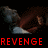 Pixelated image of a figure in motion with red text reading REVENGE below, set against black background.