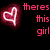 Pixelated image with neon pink hearts, cyan text, and green text on a black and beige background.