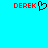 Red text 'DEREK' appears on a cyan background with a black pixelated heart symbol between two instances of the text.