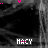 Animated icon with 'MACY' text and colored dots on a dark background, showing color variations in the dots across frames.