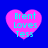 Four identical pink heart-shaped icons with cyan text 'Brent Loves Tess' on a solid blue background, arranged in a