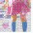 A pixelated figure in a pink top and blue pants stands with legs apart, holding a heart symbol that changes from light purple to black.