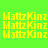 Yellow pixelated text "MattzKinz" repeats across a bright green background with dark green horizontal bars shifting position in an animation.