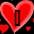 Red heart shapes and text on a black background with gray overlay, featuring 'I LUV CHACE' in bold red letters.