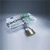 Pixelated static image of a metallic object with a rounded top and a cylindrical base against a gradient background.