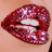 Animated sequence of lips with glittery red texture, rainbow gradient lips, and text overlays reading 'lip' and 'girl' on a white background.
