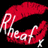 Red lips with white text spelling 'Rheaf', 'Loves', and 'Vampires' across three sections on a black background.
