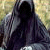 A pixelated image divided into four quadrants showing a dark figure with long hair and red text reading 'feast on his flesh' in two sections.