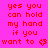 Red text on bright pink background repeats 'yes you can hold my hand if you want to' with heart symbols, arranged in a pattern with a gray rectangle in the bottom right corner