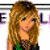 Pixelated cartoon character with long brown hair wearing green top and blue jeans in a contact sheet layout showing partial body views.