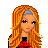 Pixel art contact sheet showing three distinct character frames with a red banner containing text below them.