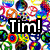 Six distinct pixel art icons arranged in a , each with bold text overlay: colorful abstract shapes, rainbow and moon, basketball, smiley face, checkered pattern, straw hat character