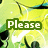 Animated icon with green text reading 'Please save the Earth.' over a pixelated background of yellow-green shapes.