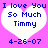 Two identical pixelated heart-shaped icons with blue text on a pink background, each displaying 'I love You So Much Timmy' and '4-26-07'.