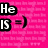 A four- of pixelated text and heart graphics on pink, white, black, and gray backgrounds
