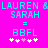 Pixelated cyan text on bright pink background displays 'LAUREN & LAUREN & SARAH' with equals sign and 'BBFL', followed by five white/pink asterisks.