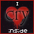 Static pixel art icon featuring a red heart with black outline and dripping effect, white text "I" above and ";ns;de" below on dark background with red border.
