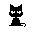 Two pixel-art black cats with white eyes and blue tears on gray background; one cat has a red mouth, the other pink.
