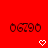 Red background with repeated '06790' text and white heart or arrow symbols changing position across frames.