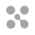 Four gray circular shapes with white pixelated borders arranged in a cross pattern on a light gray background.