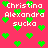 Pixelated text and green hearts on a pink background, with repeated phrases 'Christina Alexandra sucka' in white block letters.