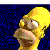 Yellow cartoon character with large nose and mouth, shown in four sequential poses against dark blue background.