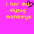 Pixelated yellow text on bright pink background with black heart symbol replacing 'u' in 'luv' on left side.