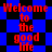 Red text "Welcome to the good life" repeats across a blue and black checkered background with shifting diamond patterns.