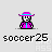 Pixel art character with purple outfit and pink hat in multiple poses including standing, waving, and interacting with another figure.