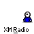 Pixelated blue-shirted figure with white face and black eyes appears in multiple against gray background, surrounded by brown and green circular icons and text bubbles