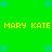 Green background with blue star shapes and yellow text reading "MARY KATE MARY KATE" in two