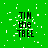 Green background with scattered white pixels and black text reading "TIN the TREE" in a pattern