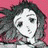 A 48x48 pixel buddy icon split into two frames showing a stylized anime character with dark hair against a pink background on the left and text "Anime IM" and "com" on a black background on the right, part of an animated contact sheet.
