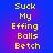 Yellow pixelated text reading "Suck My Effing Balls Betch" on a blue-to-purple gradient background.