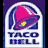 Pixelated icon shows Taco Bell logo with pink bell, yellow center, blue background, and 'TACO BELL' text in dark blue on white.