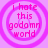 Four identical circular icons with concentric rings display the text "i hate this godamn world" in pink on a light purple background.